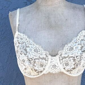 Vintage Pierre Cardin Bra Lace Size 34 C 80s Romantic Lingerie